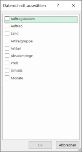 Pivot-Tabelle-Datenschnitt