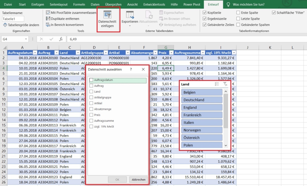 Excel Intelligente Tabellen