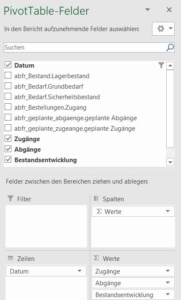 Wertfeldanordnung